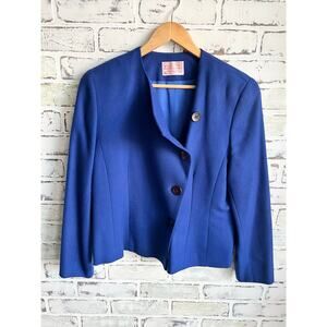 Vintage Pendleton Virgin Wool Blue Pea Coat Size Medium 17x24